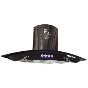 CHIMNEY RANGE HOOD 90CM SUCTION POWER- 1800M3/HR 2/3 SPEED LEVEL 2PCS LED LAMP BUTTON SWITCH 
